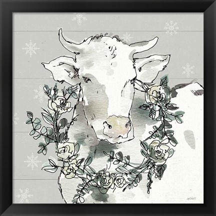 Framed Modern Farmhouse XII Snowflakes Print