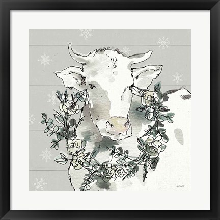 Framed Modern Farmhouse XII Snowflakes Print