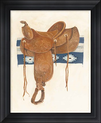 Framed Western Saddle II Light Print