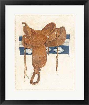 Framed Western Saddle II Light Print