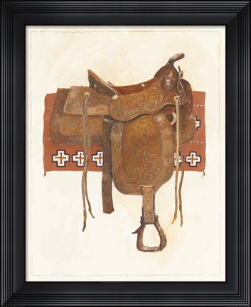 Framed Western Saddle I Light Print