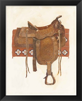 Framed Western Saddle I Light Print