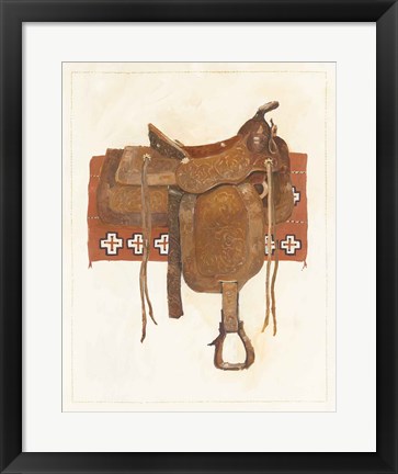 Framed Western Saddle I Light Print