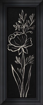 Framed Black Floral III Crop Print