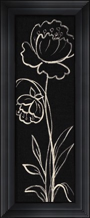 Framed Black Floral II Crop Print