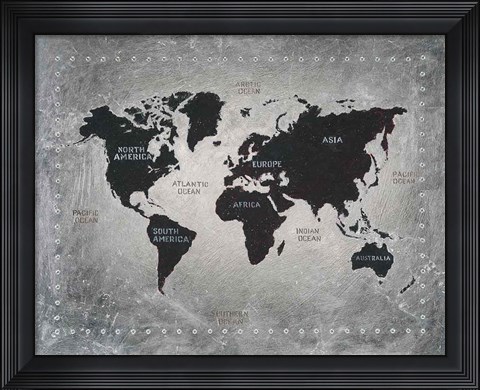 Framed Riveting World Map Print