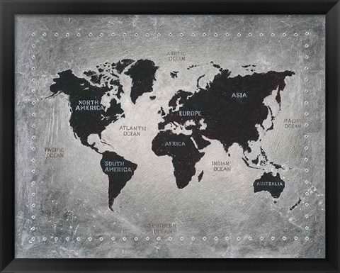 Framed Riveting World Map Print