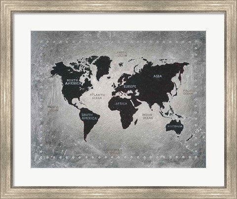 Framed Riveting World Map Print