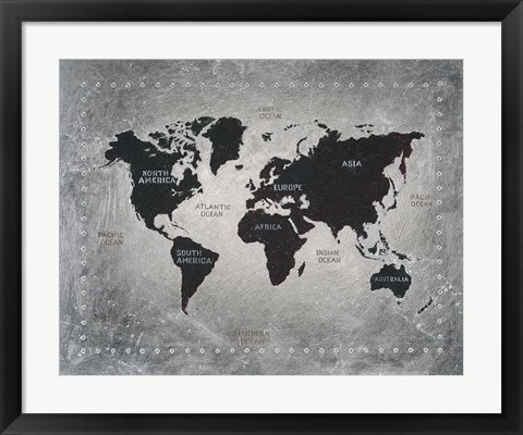 Framed Riveting World Map Print