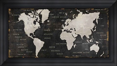 Framed Colorful World I Black Print