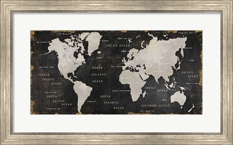 Framed Colorful World I Black Print