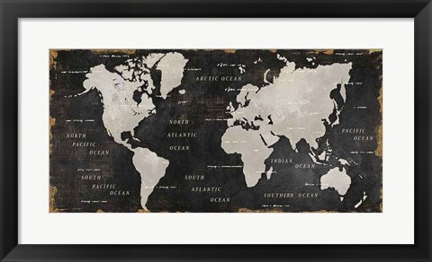 Framed Colorful World I Black Print