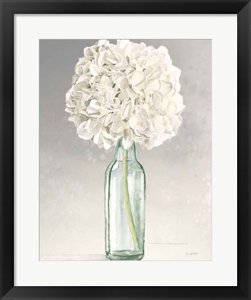 Framed Tranquil Blossoms II Green Crop Print