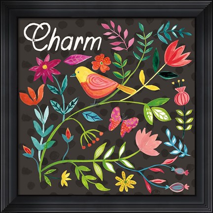Framed Budding Beauty V Dark Print