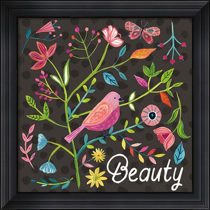 Framed Budding Beauty III Dark Print