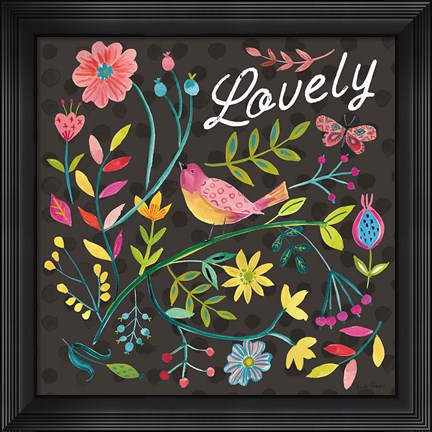 Framed Budding Beauty II Dark Print