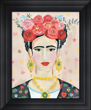 Framed Homage to Frida Neutral Print