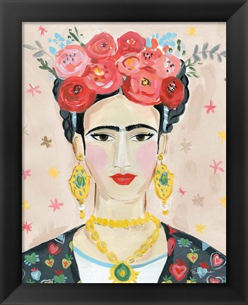 Framed Homage to Frida Neutral Print