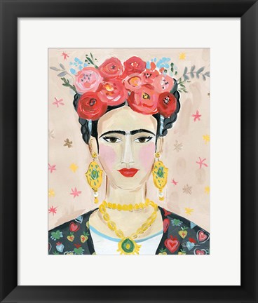 Framed Homage to Frida Neutral Print