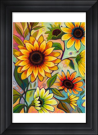 Framed Sunflower Power I Print