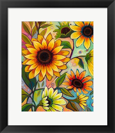 Framed Sunflower Power I Print