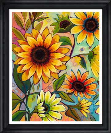 Framed Sunflower Power I Print