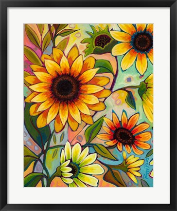 Framed Sunflower Power I Print