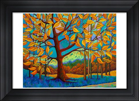 Framed Beneath the Golden Leaves Print