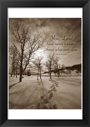 Framed First Snow (You, Lord have never forsaken...) Print