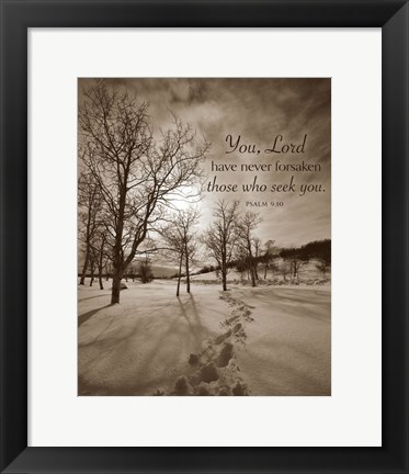 Framed First Snow (You, Lord have never forsaken...) Print