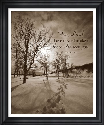 Framed First Snow (You, Lord have never forsaken...) Print