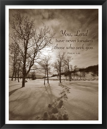 Framed First Snow (You, Lord have never forsaken...) Print