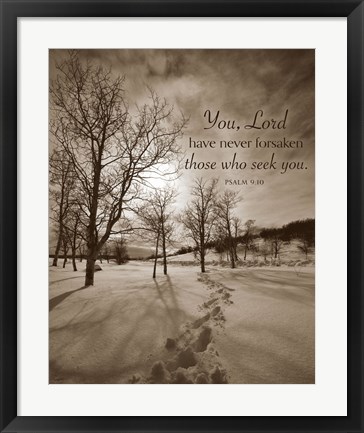 Framed First Snow (You, Lord have never forsaken...) Print