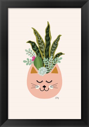 Framed Cats and Plants Print