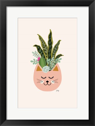 Framed Cats and Plants Print