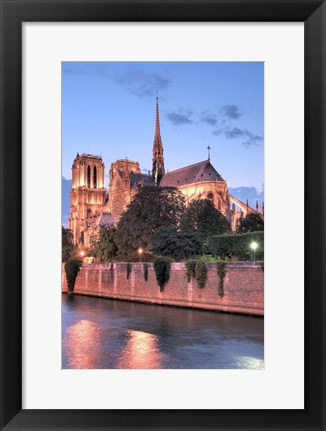 Framed Notre Dame at Dusk Print