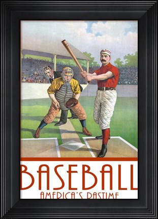 Framed Baseball America Print