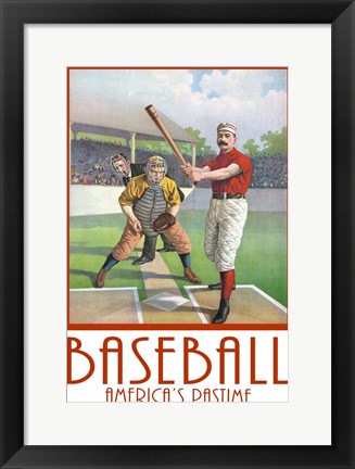 Framed Baseball America Print