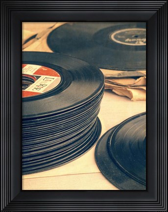Framed Old 45s Print