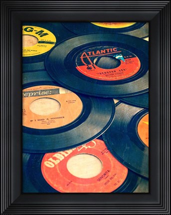 Framed Old Records Print