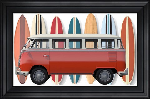 Framed Surfer Van Print