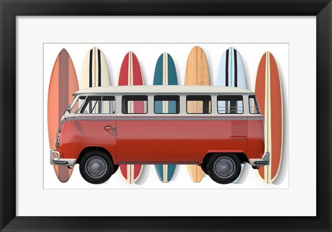 Framed Surfer Van Print