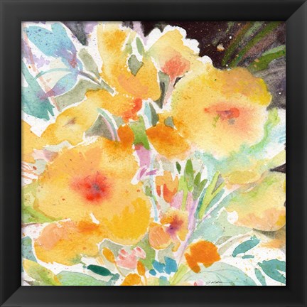 Framed Yellow Bouquet Print