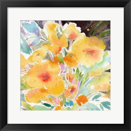 Framed Yellow Bouquet Print