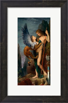 Framed Oedipus and the Sphinx, 1864 Print