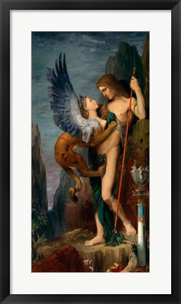 Framed Oedipus and the Sphinx, 1864 Print