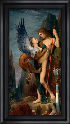 Framed Oedipus and the Sphinx, 1864 Print