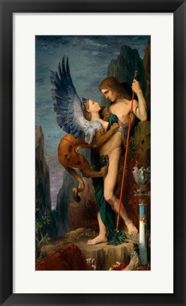 Framed Oedipus and the Sphinx, 1864 Print