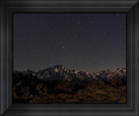 Framed Mount Whitney Moon &amp; Stars Print