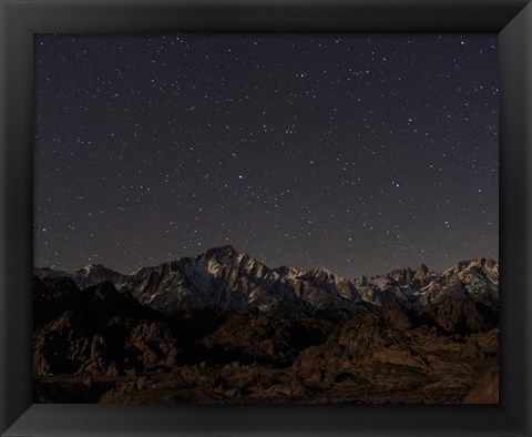 Framed Mount Whitney Moon &amp; Stars Print